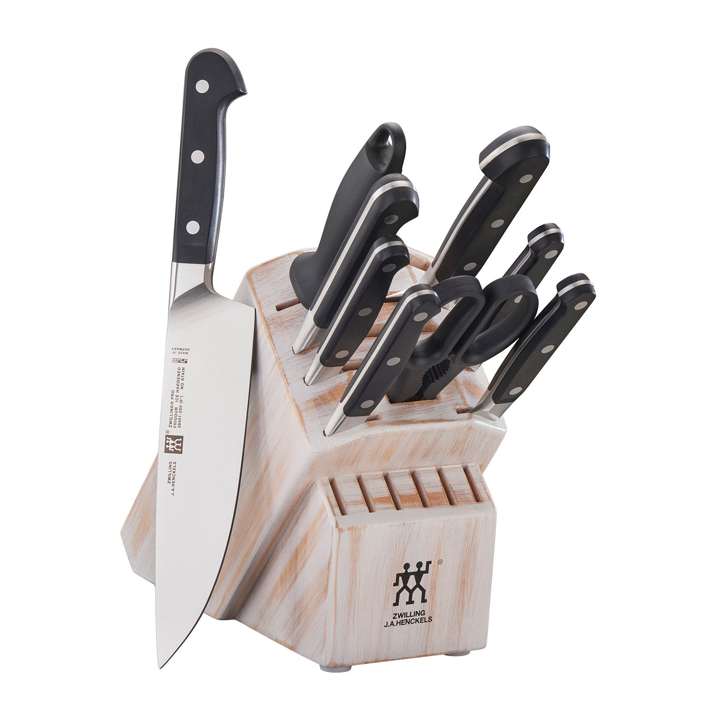 Zwilling Pro 10-pc Knife Block Set, Rustic White Online Sale