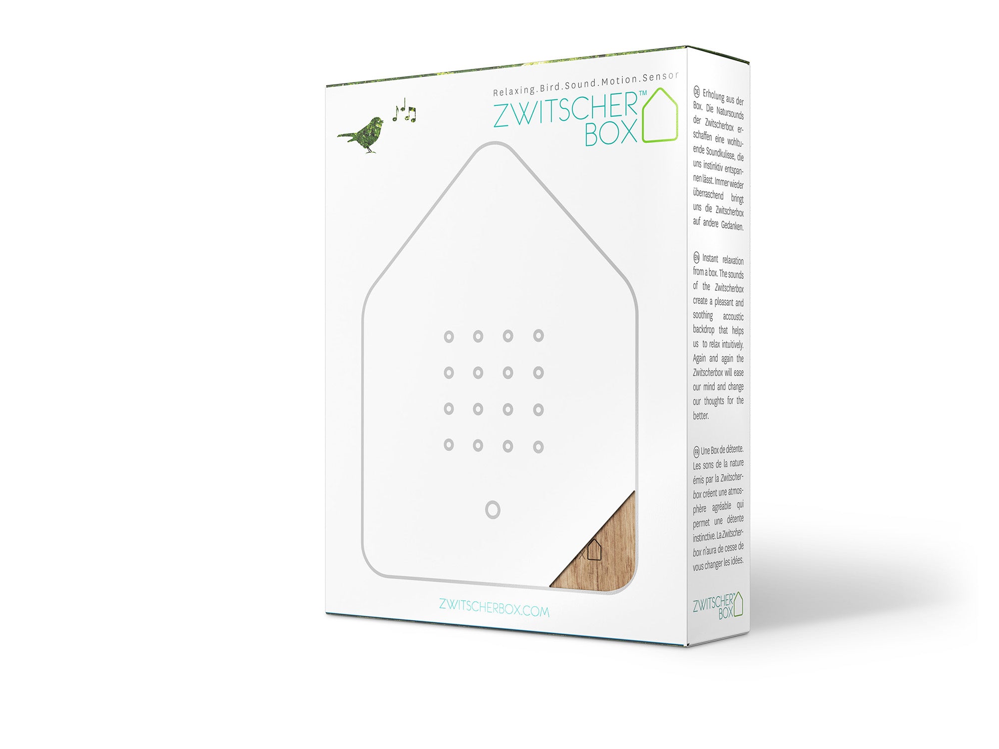 Zwitscherbox Sound Therapy Machine with Motion Sensor, Oak Wood and White Online Hot Sale