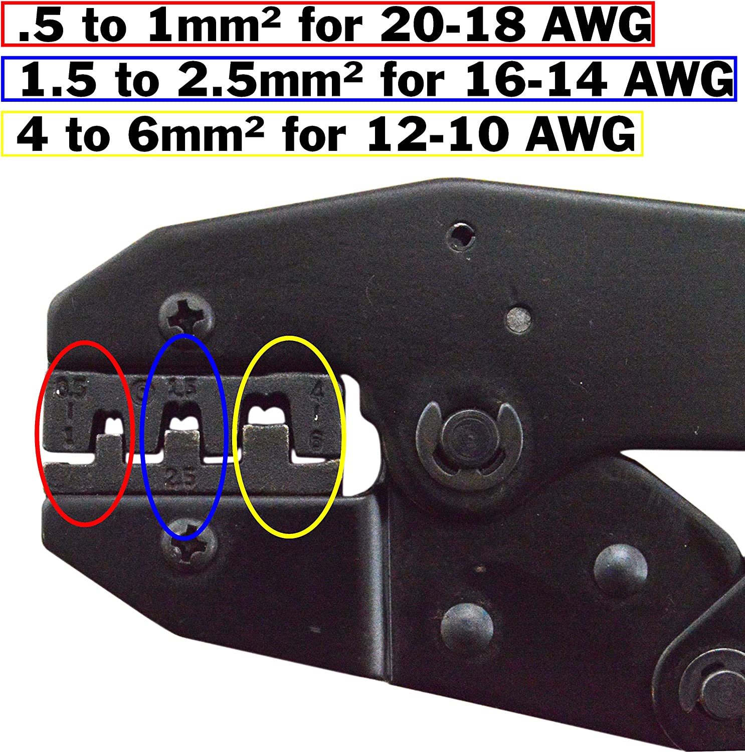 Durable Ratcheting Crimper for Non-insulated or Open Barrel Terminals 20-18, 16-14, or 12-10 AWG Online Hot Sale