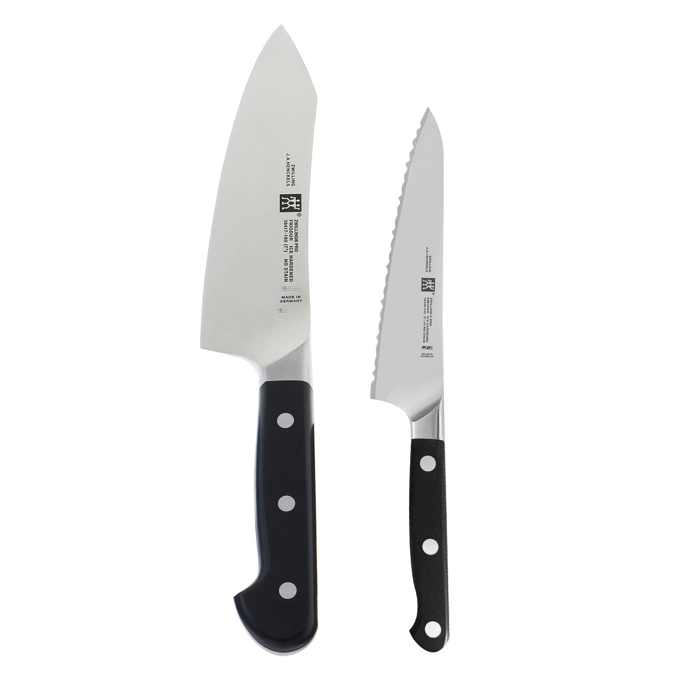 Zwilling Pro 2-pc Knife Set 7″ Rocking Santoku and 5.5″ Serrated Prep Knife Fashion