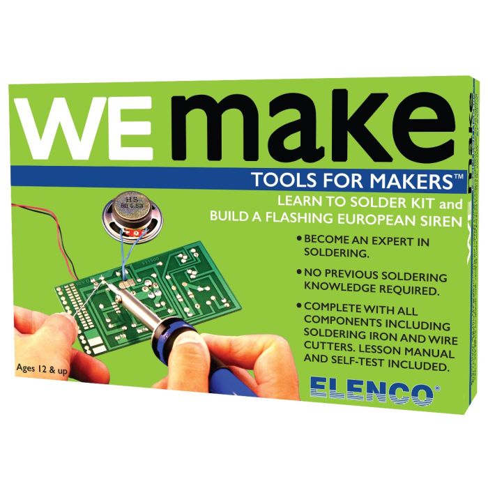 Elenco Solder Practice Kit with Iron & Cutters Fashion