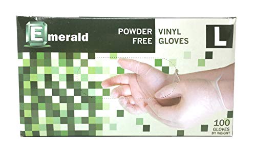 Emerald Shannon Powder-Free Vinyl Gloves – 4 Mil – Box of 100 (Large) Online Hot Sale
