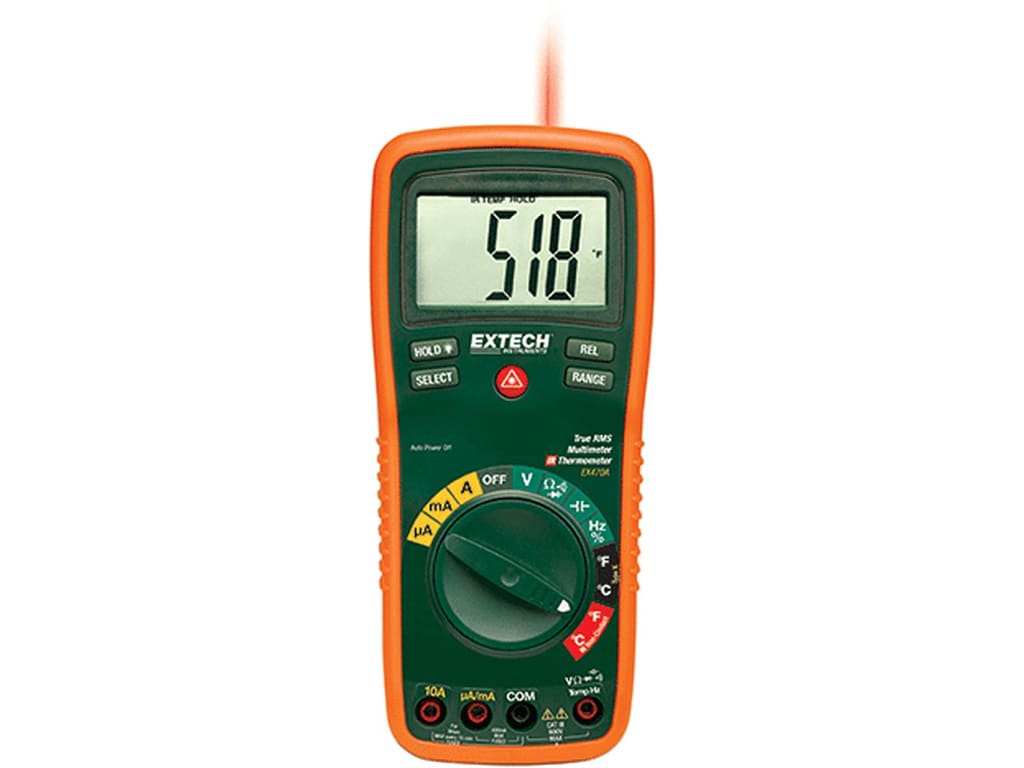 Extech EX470A Professional True RMS Multimeter with 12 Functions and IR Thermometer Hot on Sale