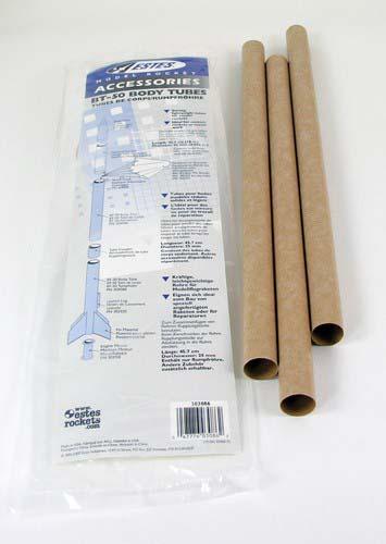 Estes BT-50 Body Tube Pack – Includes 3 Tubes that fit NC-50 Nose Cones (3086) Fashion