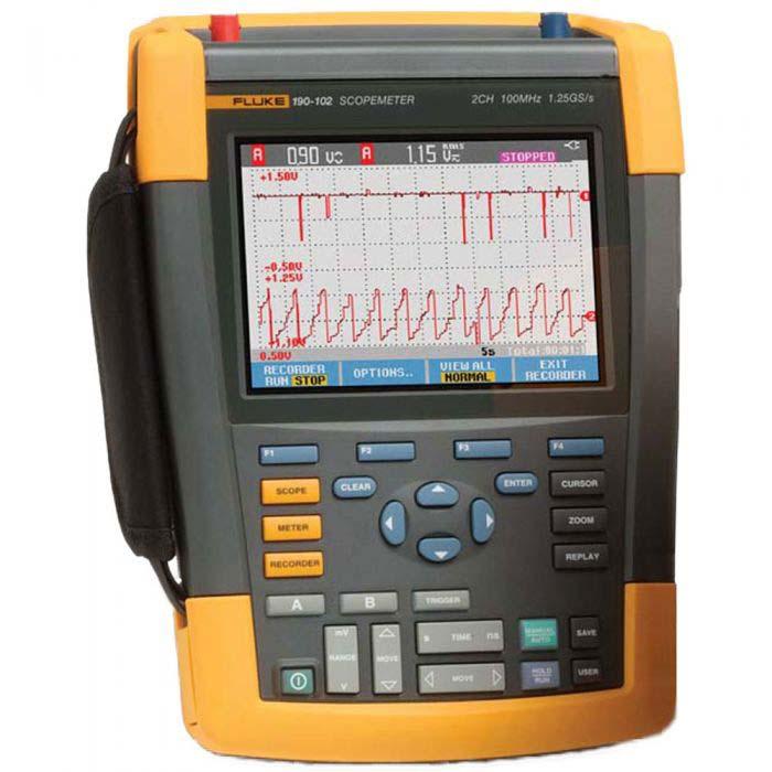 FLUKE-190-102/AM/S –  ScopeMeter Oscilloscope with SCC-290 KIT, 2 input channels, 100 MHz bandwidth with 1.25 GS/S Sale