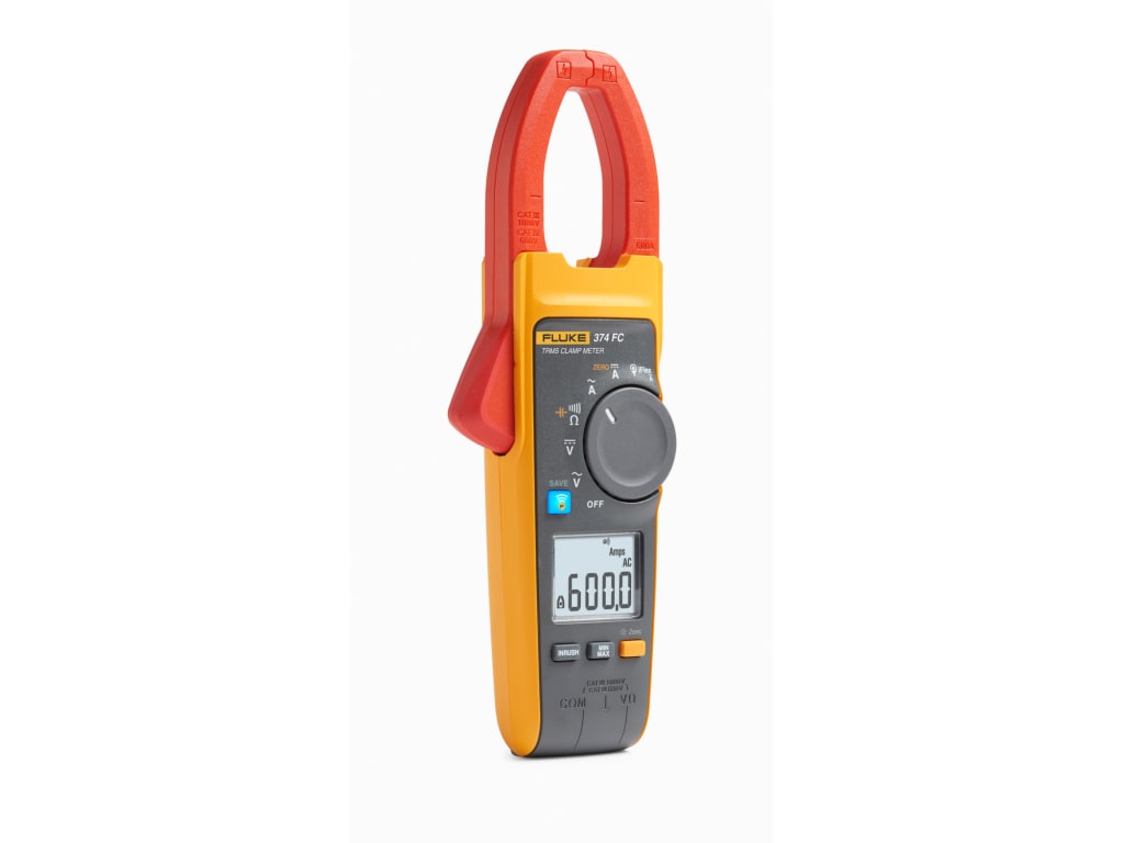 Fluke 374 FC True RMS AC/DC Clamp Meter, 600 A, 1000 V Supply