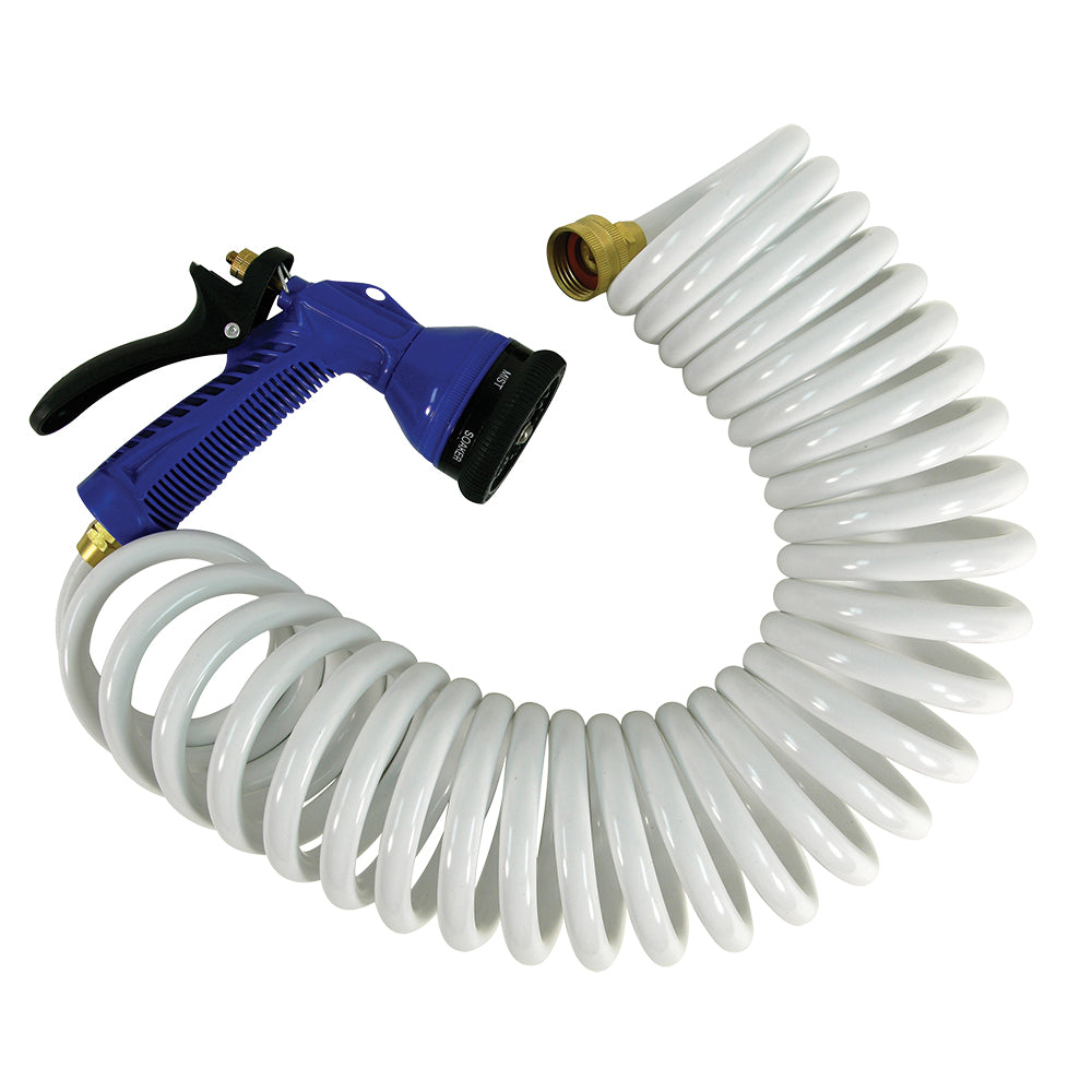 Whitecap 15 White Coiled Hose w/Adjustable Nozzle [P-0440] Online Hot Sale