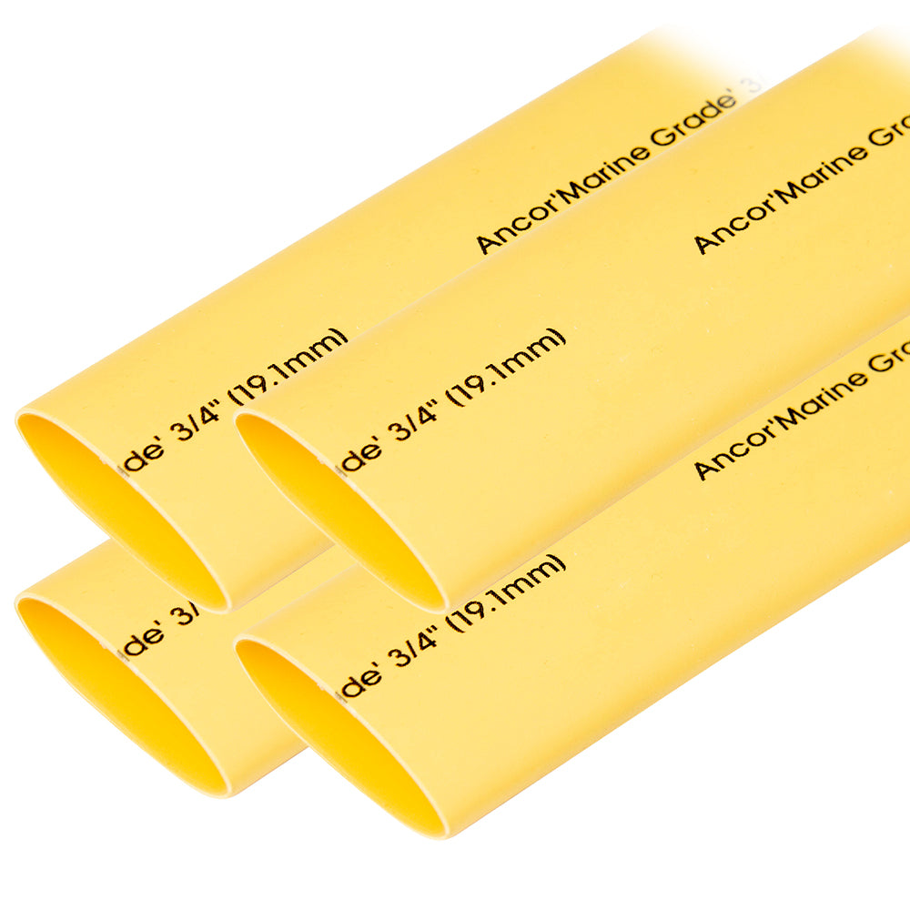 Ancor Heat Shrink Tubing 3/4″ x 6″ – Yellow – 4 Pieces [306906] Fashion