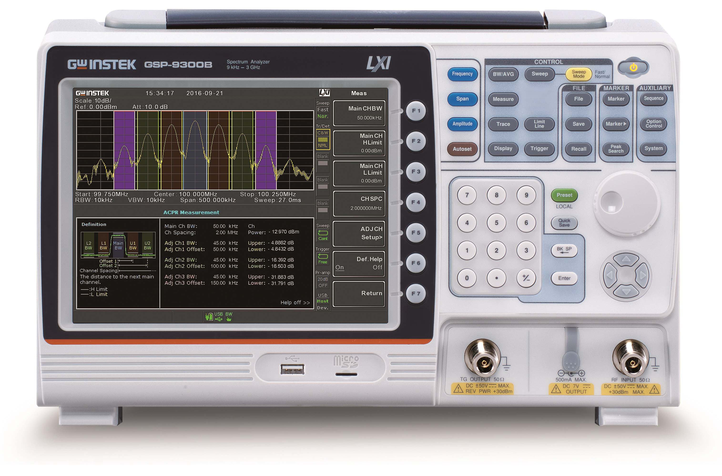 GSP-9300BTG with Factory Installed Tracking Generator 9KHz-3 GHz Spectrum Analyzer Supply