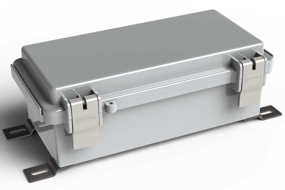Hinged NEMA Enclosure, 7.87 x 3.93 x 2.75in. ABS Plastoc Outdoor Use, Light Gray Color Supply