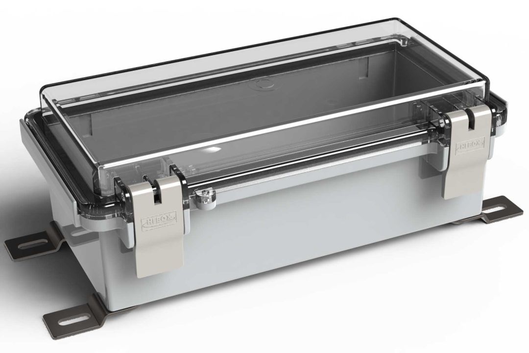 Hinged NEMA Enclosure, 7.87 x 3.93 x 2.75in. ABS Plastoc Outdoor Use, Light Gray Color Supply