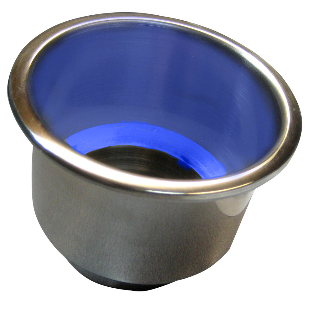 Whitecap Flush Mount Cup Holder w/Blue LED Light – Stainless Steel [S-3511BC] Discount