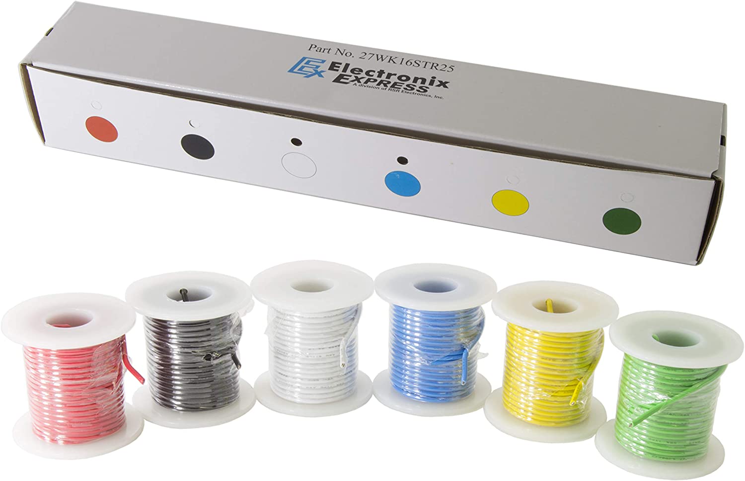 Hook Up Wire Kit Stranded 16 Gauge – Six 25 Foot Spools Online Sale