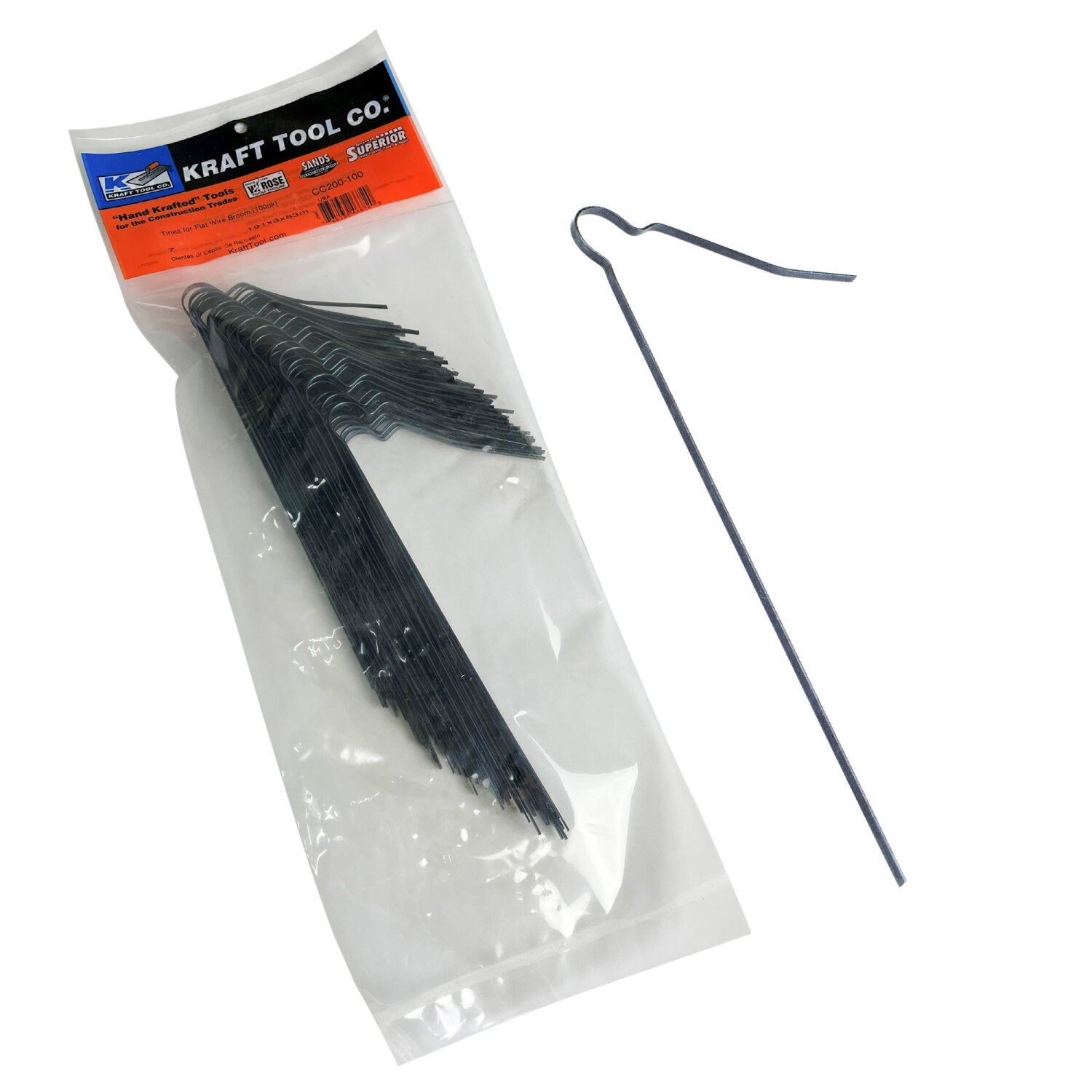 Kraft Tool CC200-100 Replacement Tines for Flat Wire Texture Broom (Package of 100) Sale