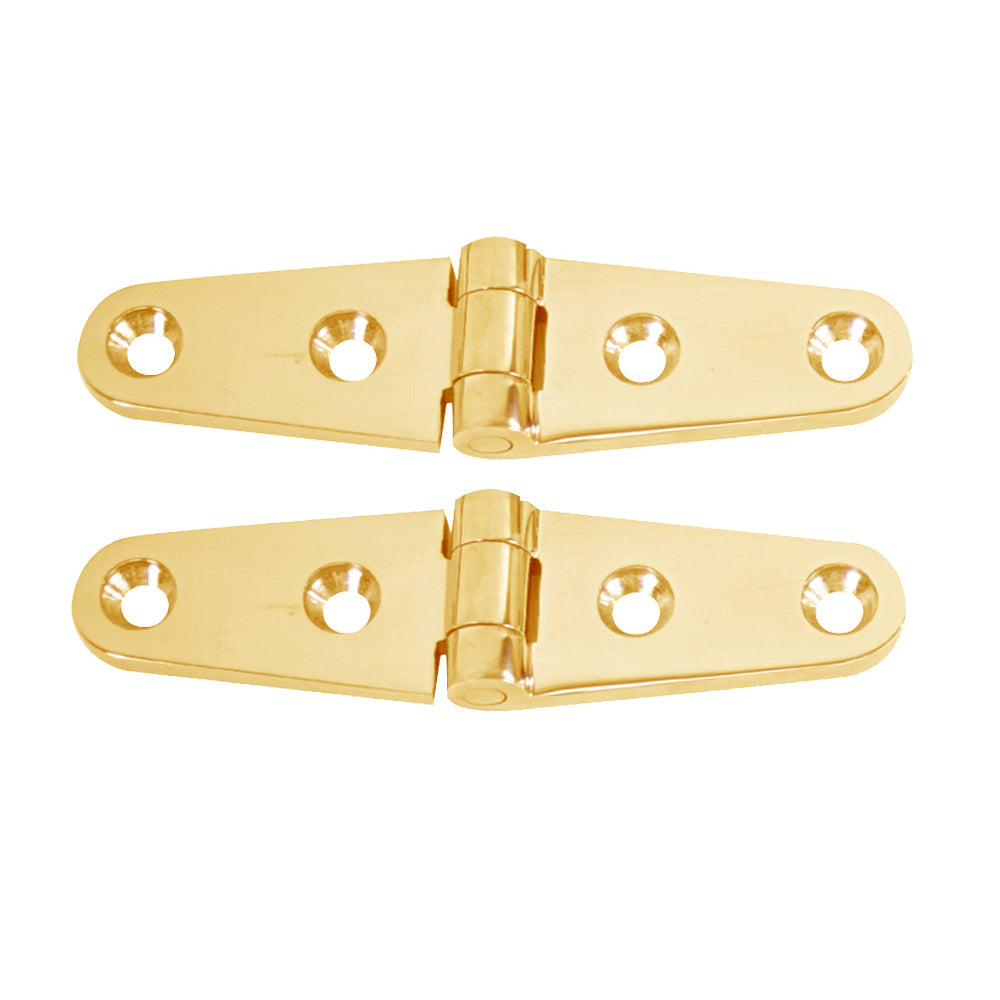 Whitecap Strap Hinge – Polished Brass – 4″ x 1″ – Pair [S-604BC] Online now