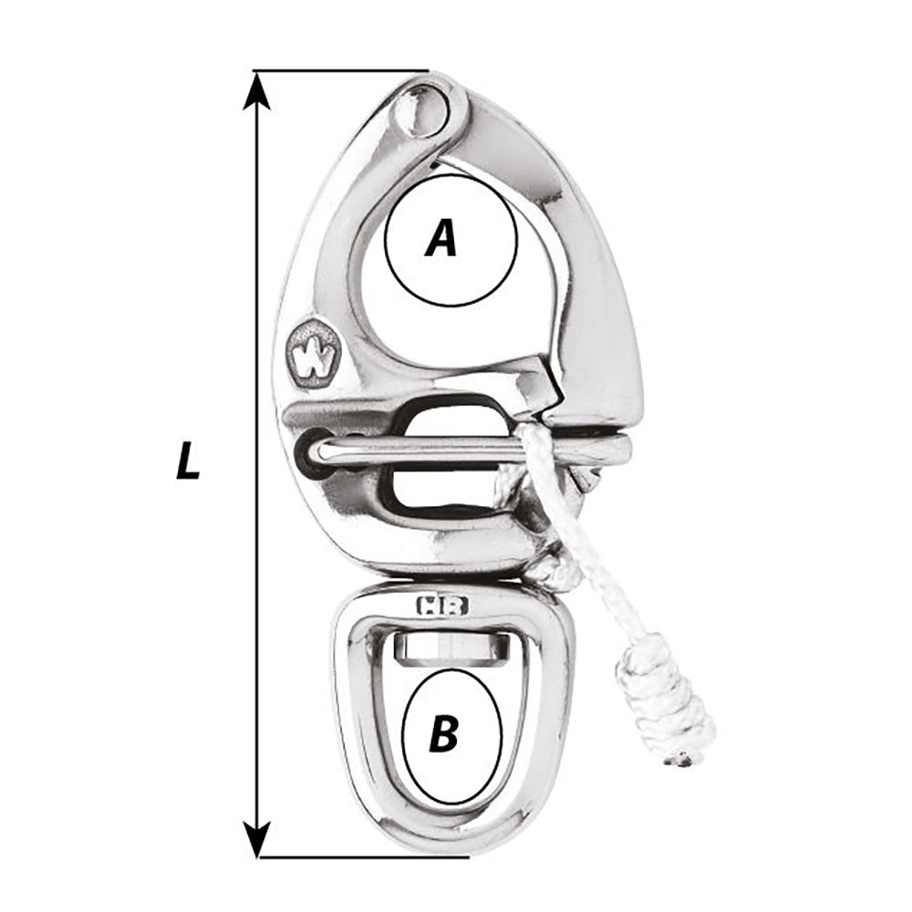 Wichard HR Quick Release Snap Shackle With Swivel Eye – 80mm Length – 3-5/32″ [02674] Online Sale