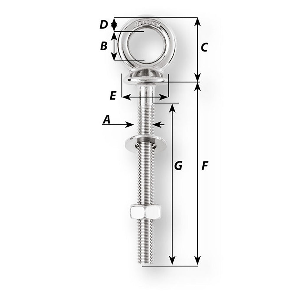 Wichard Eye Bolt – M12 x 175mm – Length 120mm [06497] Online now