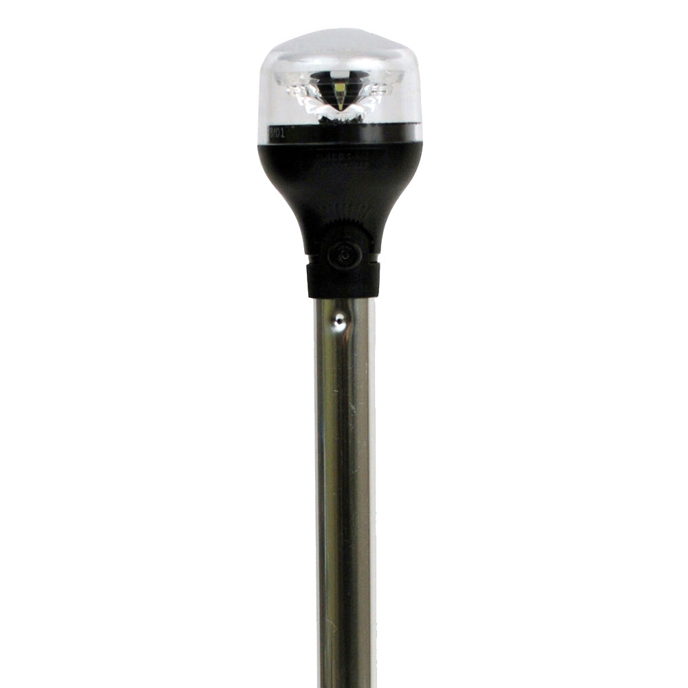 Attwood LightArmor All-Around Light – 12″ Aluminum Pole – Black Vertical Composite Base w/Adapter [5557-PV12A7] Supply