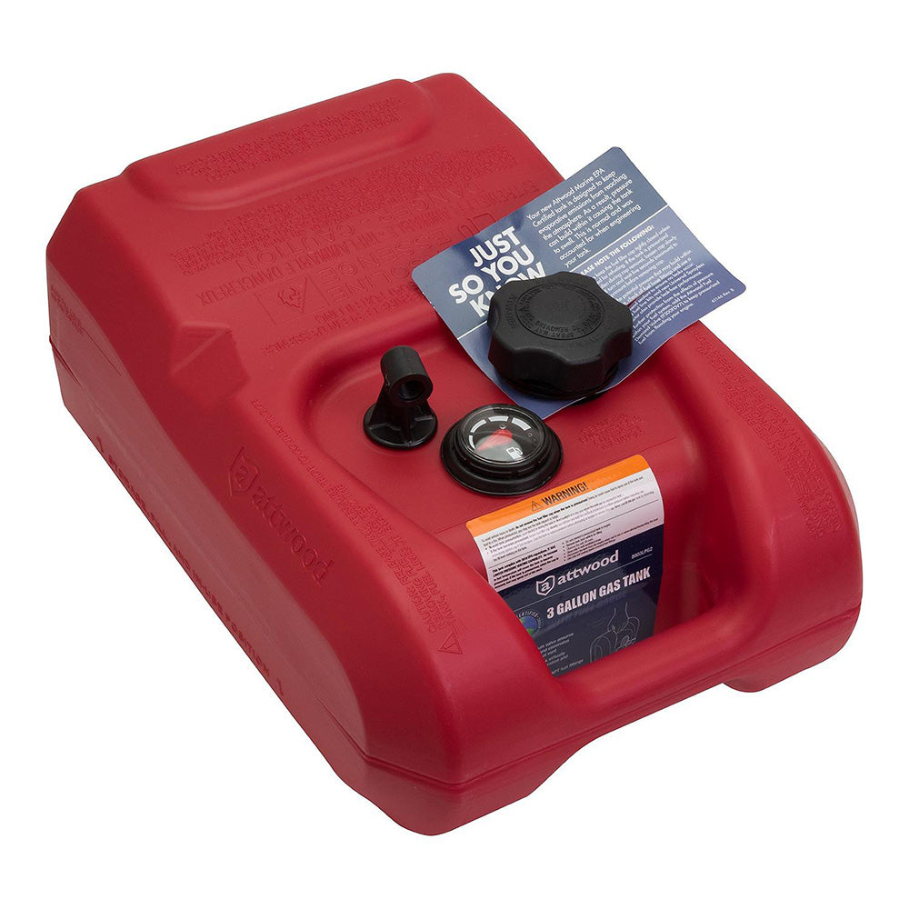 Attwood Portable Fuel Tank – 3 Gallon w/Gauge [8803LPG2] Online Sale
