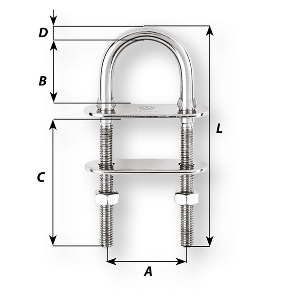 Wichard U-Bolt Pad Eye – 6mm Diameter – 15/64″ – 90mm Length – 3-35/64″ [06523] Hot on Sale