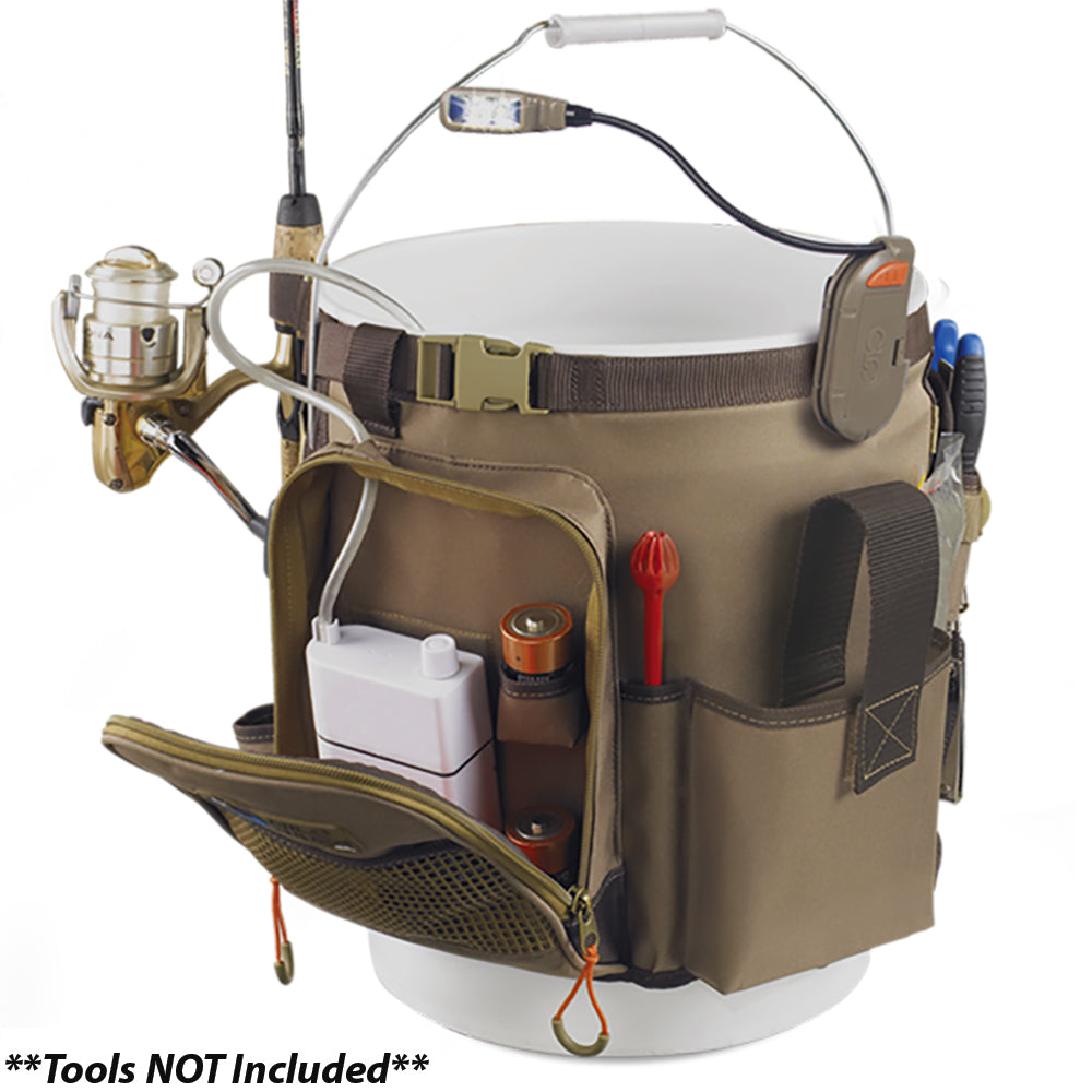 Wild River RIGGER 5 Gallon Bucket Organizer w/Light, Plier Holder & Retractable Lanyard [WL3506] Supply