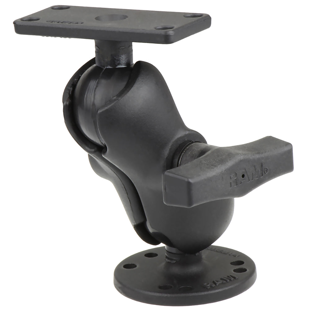 RAM Mount 1.5″ Ball Mount w/2.5″ Round Base, Short Arm  1.5″ x 3″ Plate f/Humminbird Helix 5 Only [RAM-202-153-B-202U] Online now