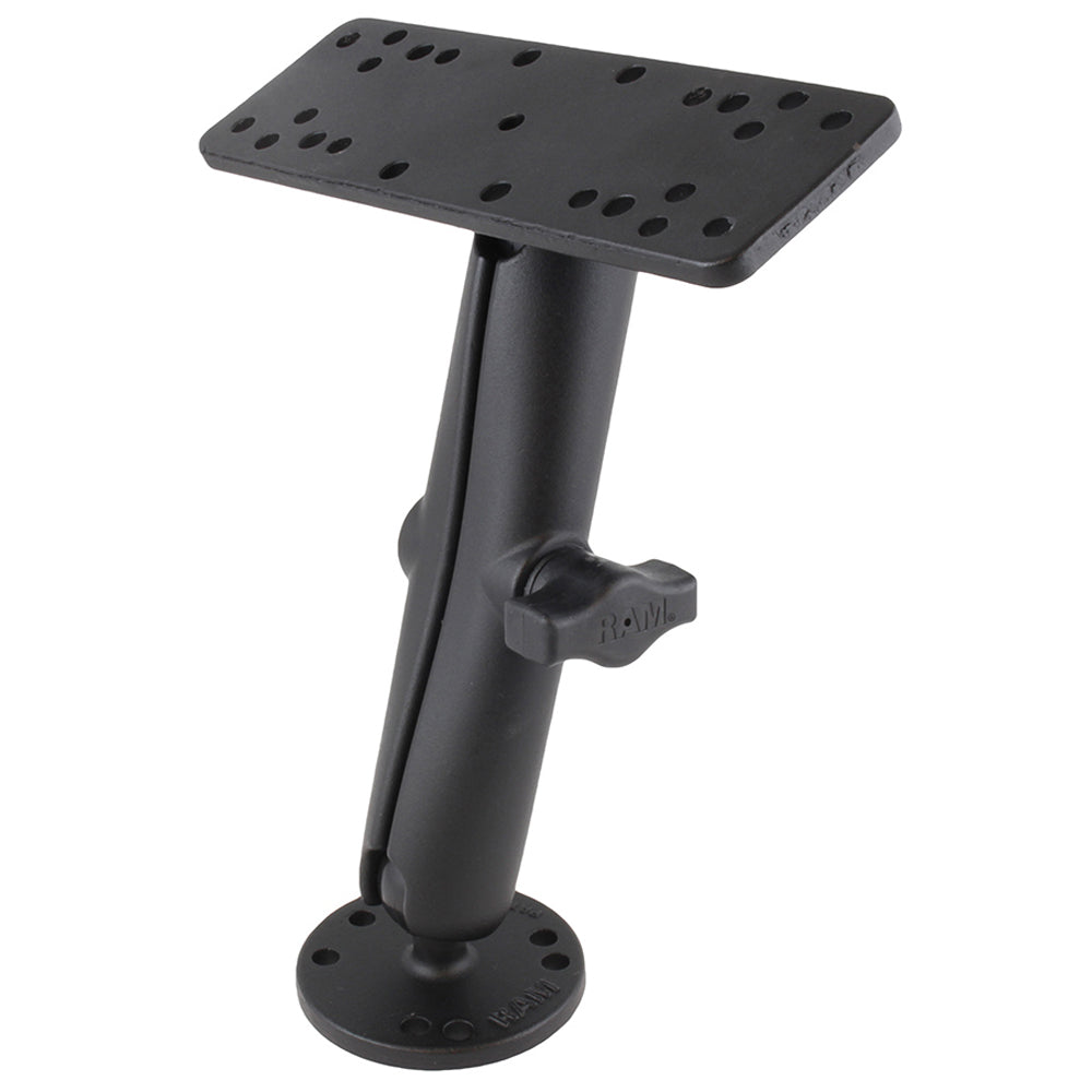 RAM Mount 1″ Diameter Ball Mount w/Long Double Socket Arm, 6.25″ x 2″ Rectangle Base & 2.5″ Round Base (AMPS Pattern) [RAM-B-111U-C] Sale