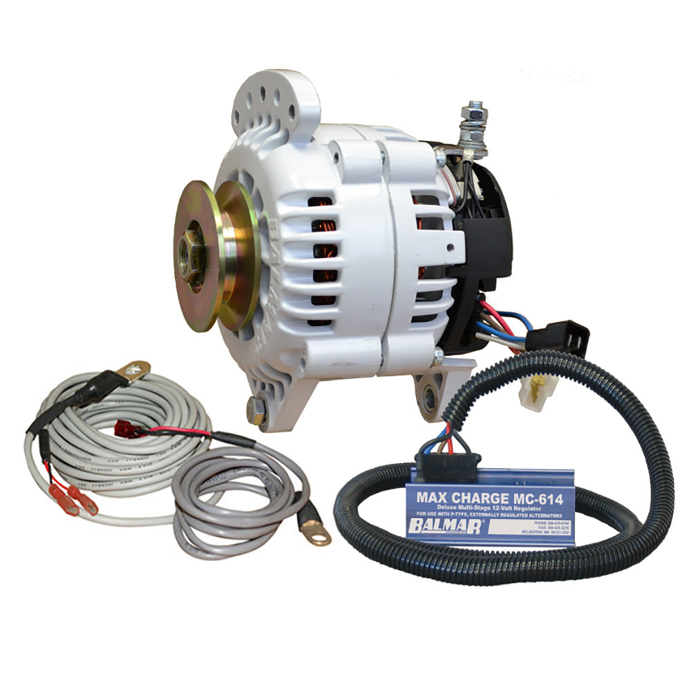 Balmar Alternator 100 AMP Kit 12V 3.15″ Dual Foot Saddle Single Vee Pulley Regulator  Temp Sensor [60-YP-MC-100-SV] Sale