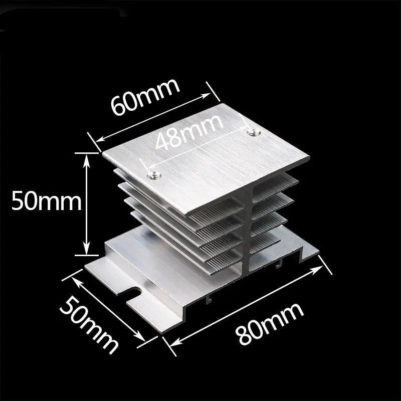 1 pcs New Aluminum Fins Single Phase Solid State Relay SSR 10A to 40A Aluminum Heat Sink Dissipation Radiator Newest  Rail Mount Supply