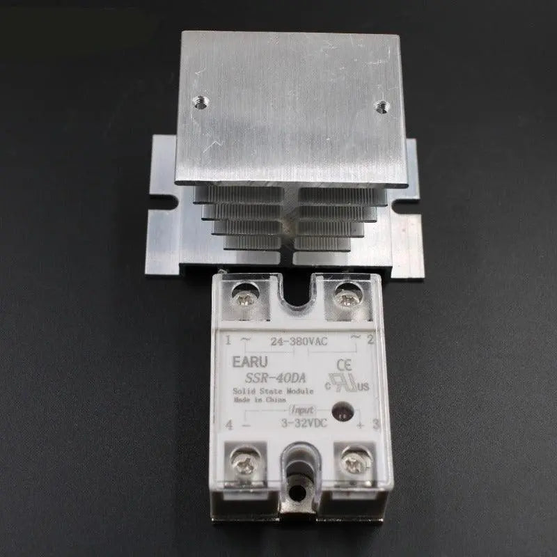 1 pc SSR-40DA Solid State Relay Moudle SSR-40 DA 40A with Plastic Cover+1 pc Aluminum Heat Sink Dissipation Radiator Combination on Sale