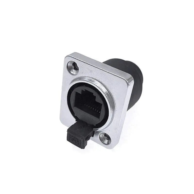 1 piece RJ45 Waterproof Network Connector with Rubber cover IP65 8p8c D type Panel Mount Socket RJ45 Ethernet Connector Online