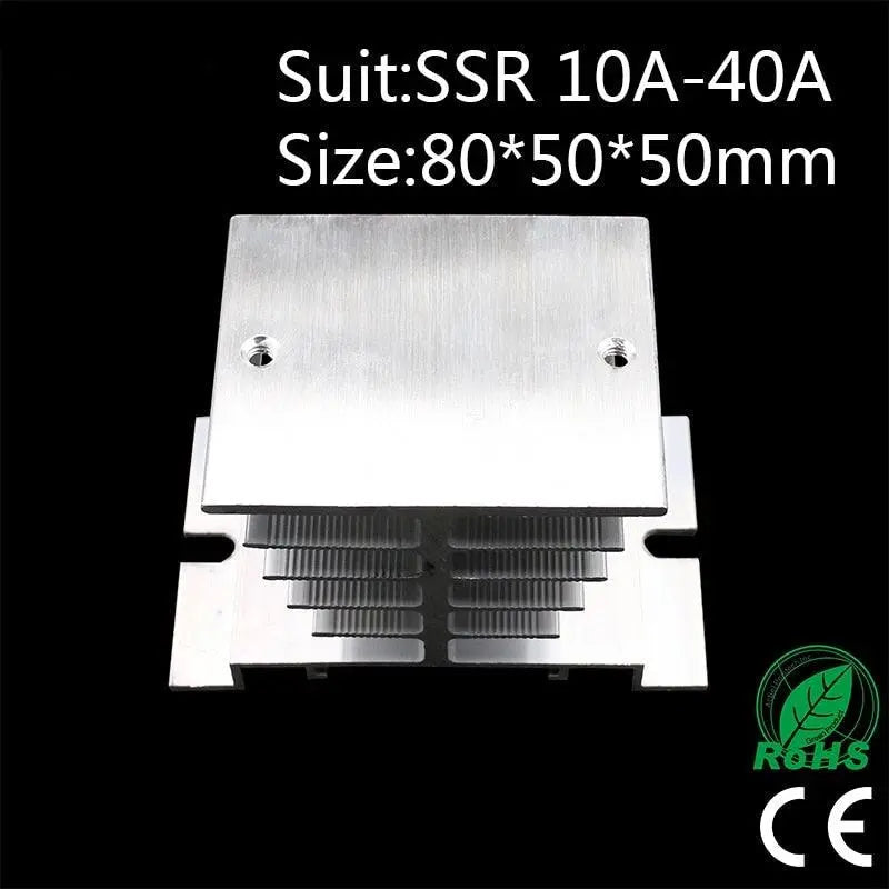 1 pcs New Aluminum Fins Single Phase Solid State Relay SSR 10A to 40A Aluminum Heat Sink Dissipation Radiator Newest  Rail Mount Online