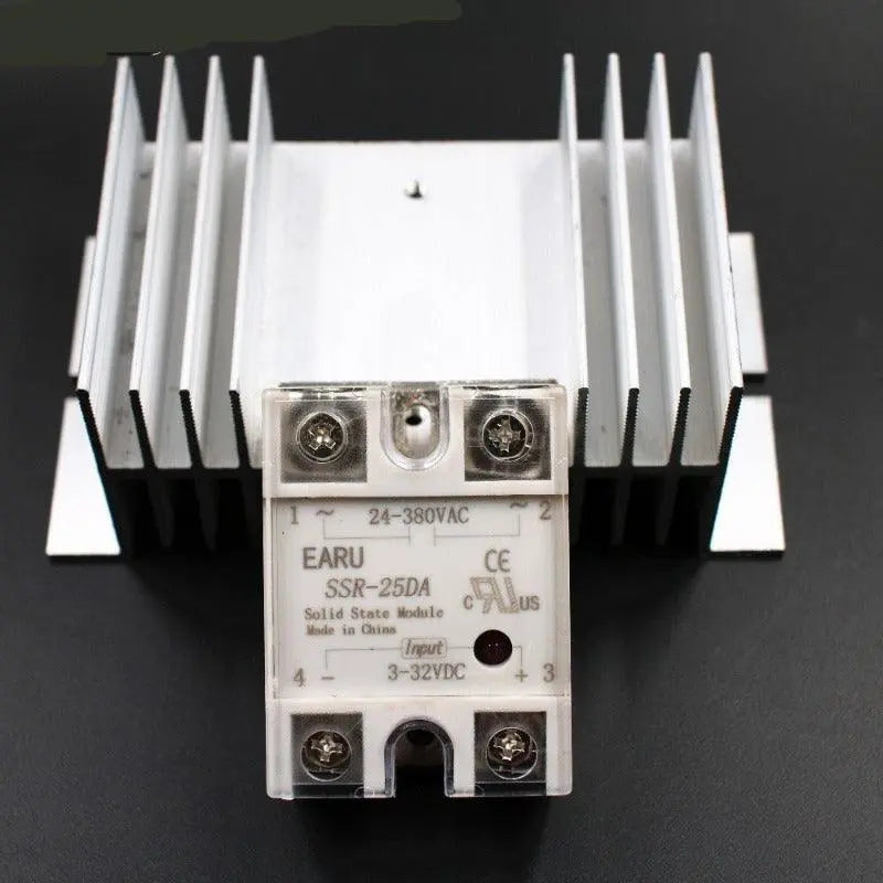 1 pc SSR-25DA Solid State Relay Module SSR-25 DA 25A Hot Sale Quality + 1 pc M / W type Heatsink Aluminum Radiator Combination on Sale