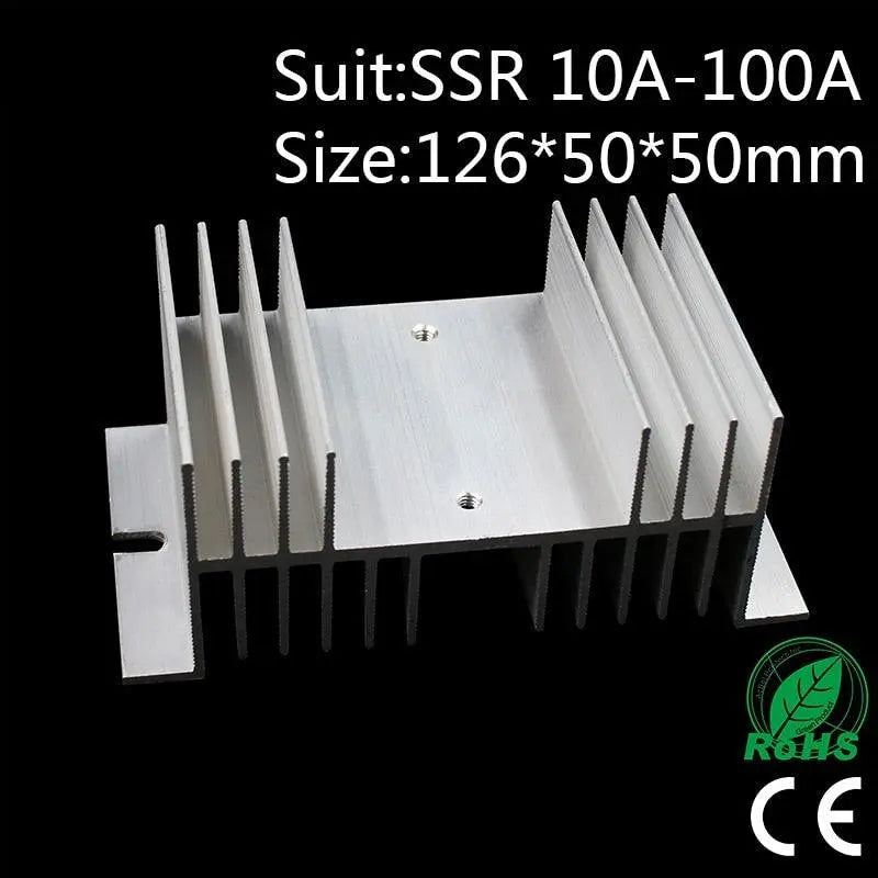 1 pcs W shape Aluminum Single Phase Solid State Relay SSR Heat Sink Base Small Type Heat for 10A to 100A Radiator Wholesale Hot Online Hot Sale