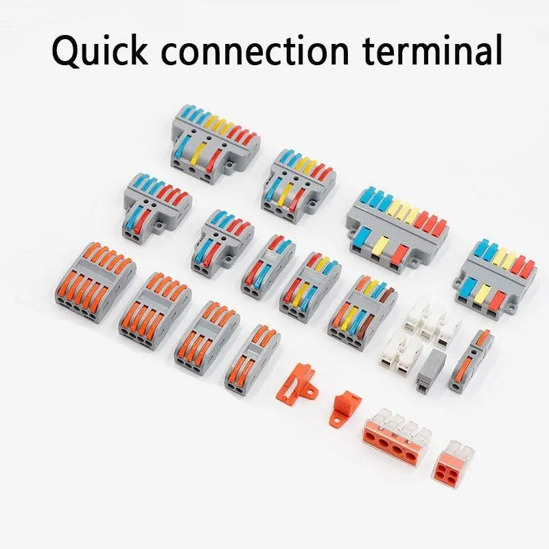 1/3/5/10PCS Mini Quick Wiring Connectors Universal Compact Conductor Spring Splicing Wiring Connector Push-in Terminal Block Online now
