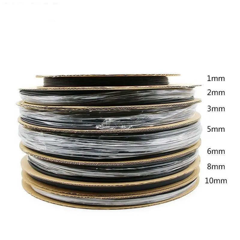 1 Roll Reel 2:1 Black 1 2 3 5 6 8 10mm Diameter Heat Shrink Heatshrink Tubing Tube Sleeving Wrap Wire Sell DIY Connector Repair Online now
