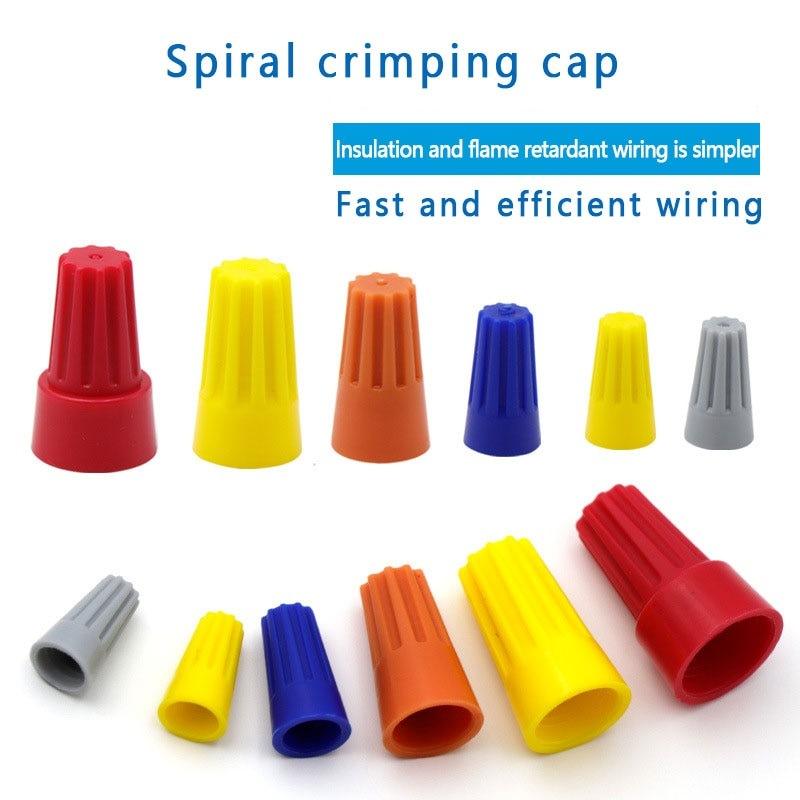 10/50/100pcs Fast Connector Spring Cap Crimp End Terminal P1/2/3/4/6 Insulated Electrical Insert Splice Rotating Wire Connection Online Sale