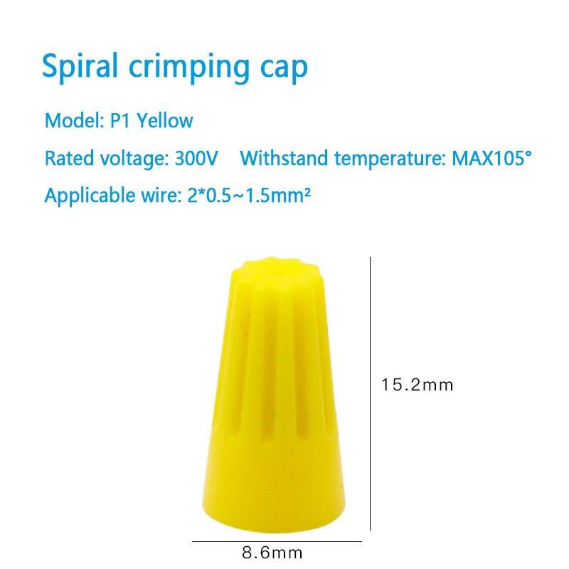 10/50/100pcs Fast Connector Spring Cap Crimp End Terminal P1/2/3/4/6 Insulated Electrical Insert Splice Rotating Wire Connection Online Sale