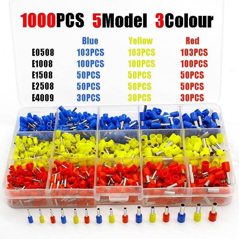 1000pcs/lot Bootlace cooper Ferrules kit set Wire Copper Crimp Connector Insulated Cord Pin End Terminal Online Hot Sale