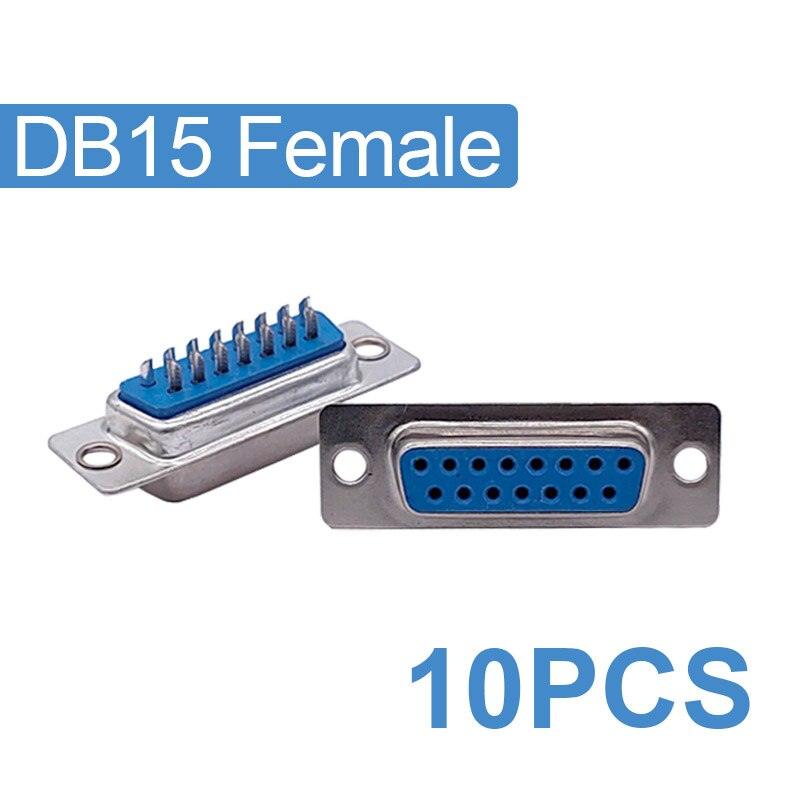 10PCS DB15 connector core VGA Plug connector 2row 3 row  hole/pin  female Male port socket adapter D Sub DP15 Discount