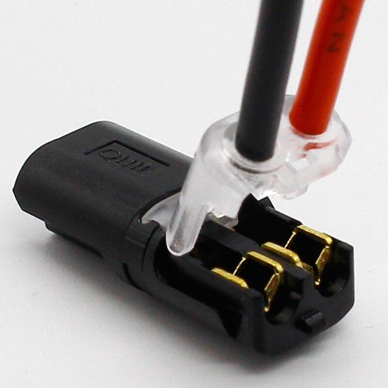 10pcs 2p Spring Connector wire with no welding no screws Quick Connector cable clamp Terminal Block 2 Way Easy Fit for led strip Online Sale
