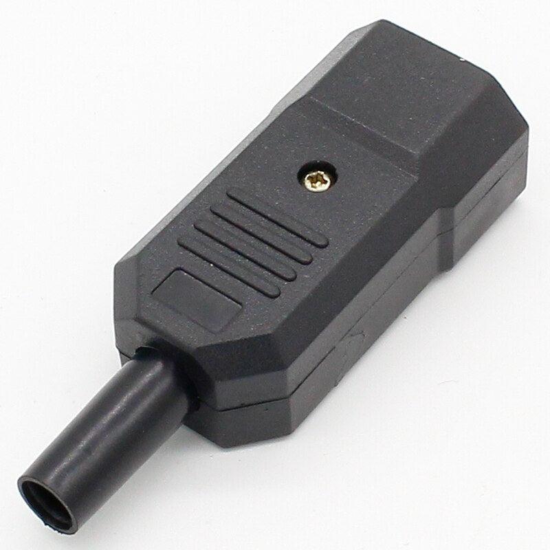 10pcs New Wholesale Price 10A 250V Black IEC C13 Male Plug Rewirable Power Connector 3 pin ac Socket Fashion