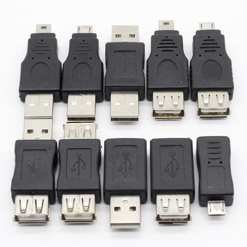 10Pcs OTG 5pin F/M Mini Changer Adapter Converter USB Male to Female Micro USB Adapter USB Gadgets Supply