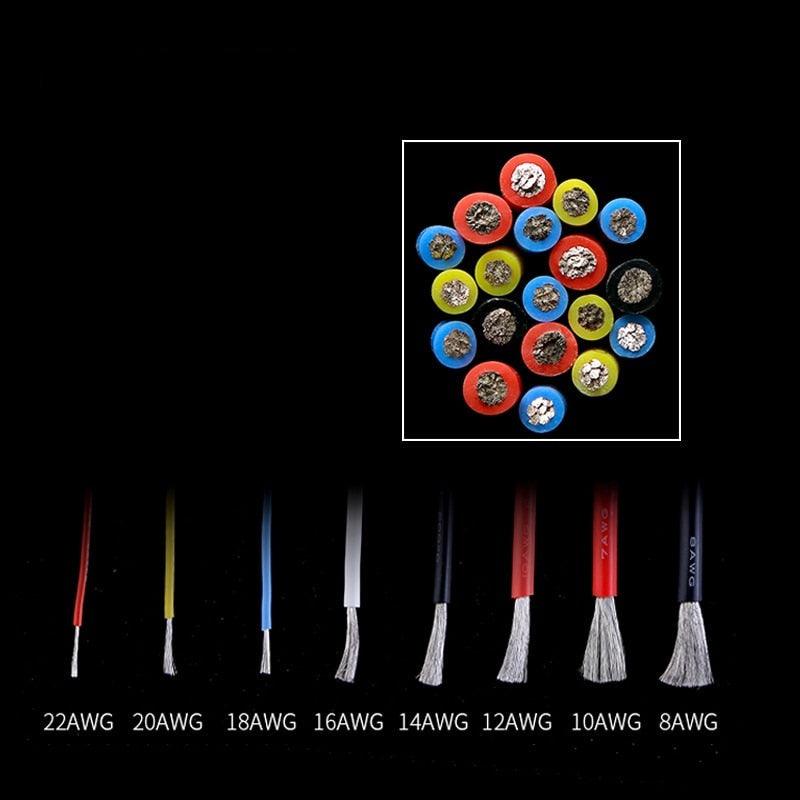 10Meters/Lot Heat-resistant Soft Electrical Silicone Wire Cable 8 10 12 14 16 18 20 22 24 26 28 30 AWG Discount