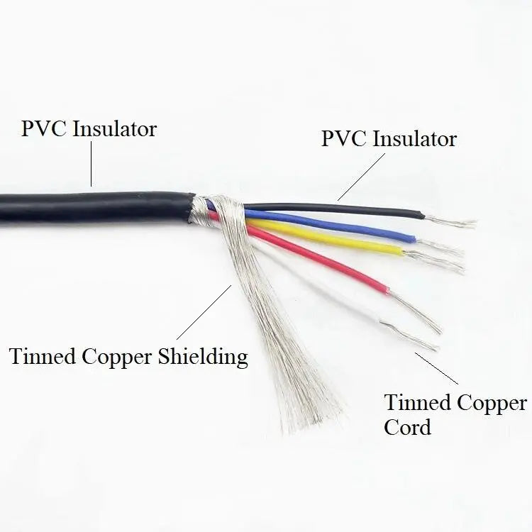 10M Shielded Wire 32 30 28 26 24 22 20 AWG Channel Audio 2 3 4 5 6 7 Core Headphone Line PVC Copper Signal Control Cable UL2547 Supply