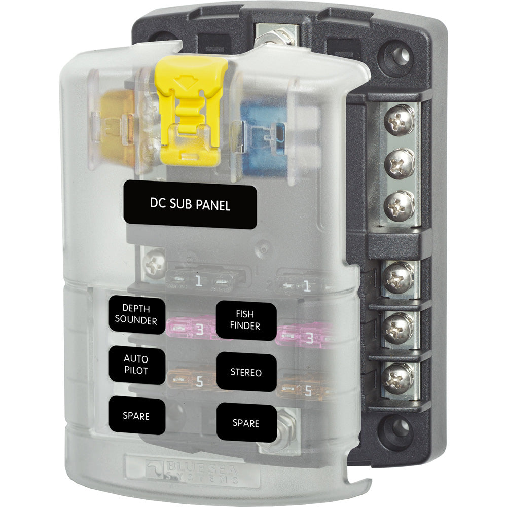 Blue Sea 5025 ST Blade Fuse Block w/Cover – 6 Circuit w/Negative Bus [5025] Discount