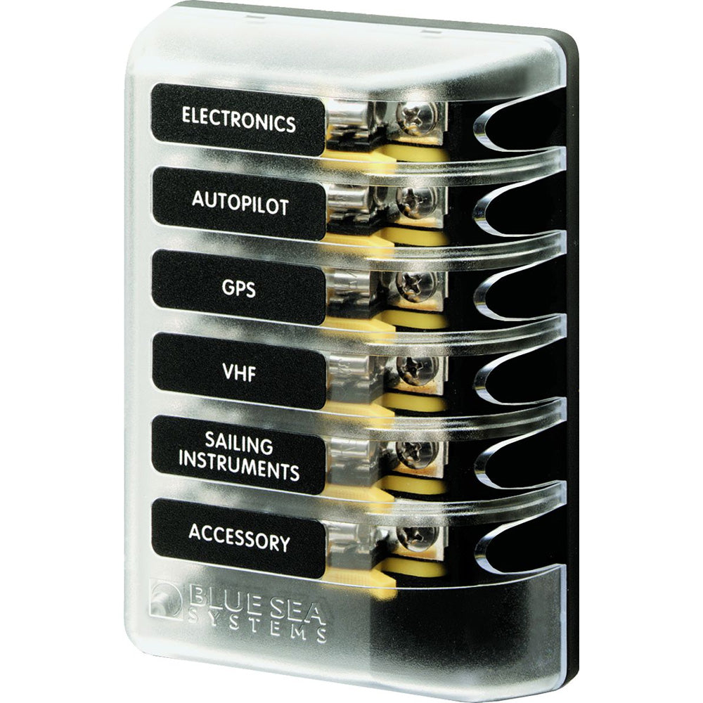 Blue Sea 5018 ST Glass Fuse Block w/out Negative Bus – 6 Circuit [5018] Discount