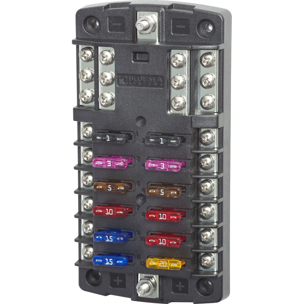 Blue Sea 5031 ST Blade Fuse Block w/o Cover – 12 Circuit w/Negative Bus [5031] Fashion