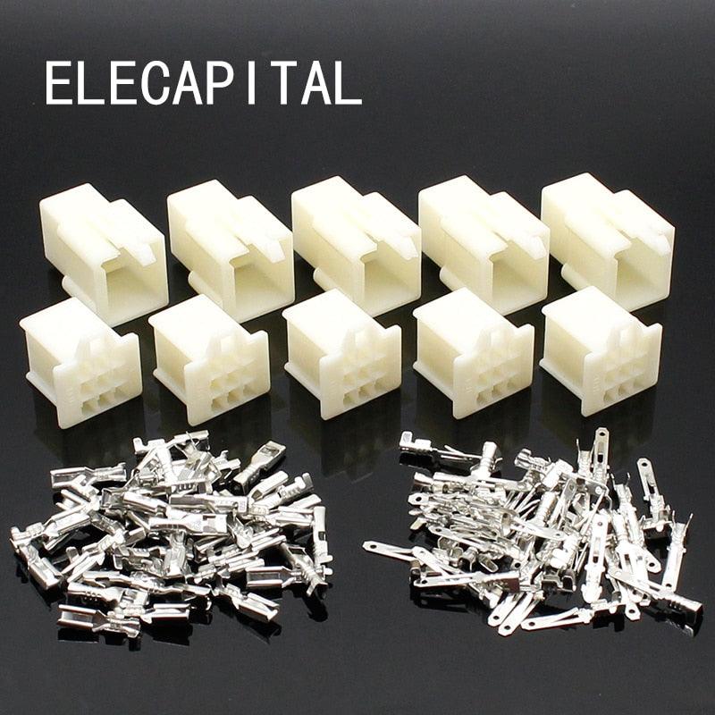 10set/lot 2.8mm 9 pin Automotive 2.8 Electrical wire Connector Male Female cable terminal plug Kits Motorcycle ebike car Hot on Sale
