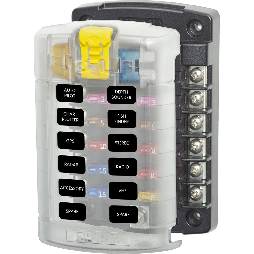 Blue Sea 5029 ST Blade Fuse Block w/Cover – 12 Circuit w/o Negative Bus [5029] Fashion
